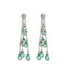 Green Quartz Earring in White Gold