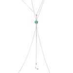 Green Quartz Necklace in White Gold