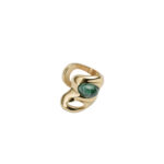 Green Agate Ear Cuff in Yellow Gold