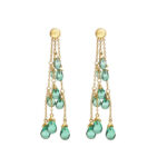 Green Quartz Earring in Yellow Gold
